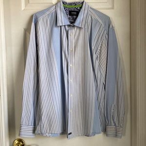 Nick it Men’s Button Down Striped Shirt, XXL